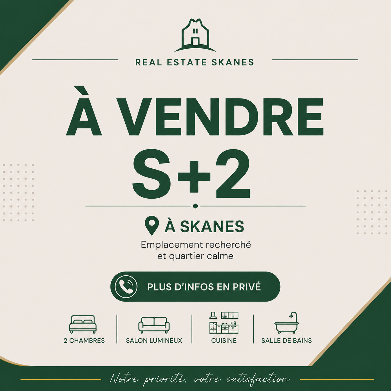 Appartement deux chambres à skanès