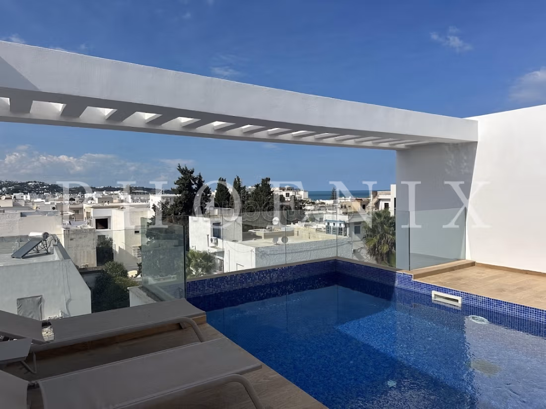 Appartement S3 avec piscine commune à La Marsa