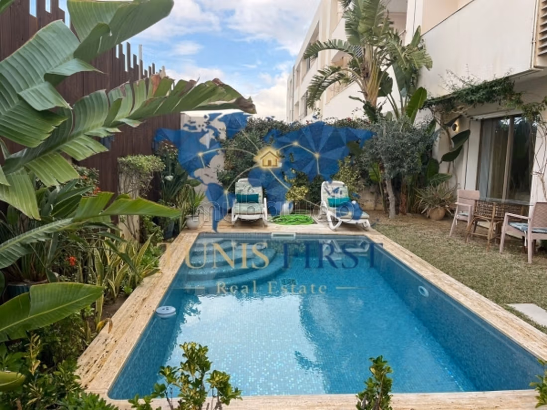 À louer appartement S2 meublé à Gammarth avec piscine