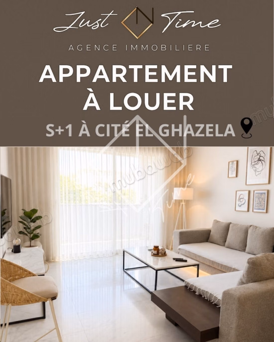 Appartement S1 à louer à cité el ghazela