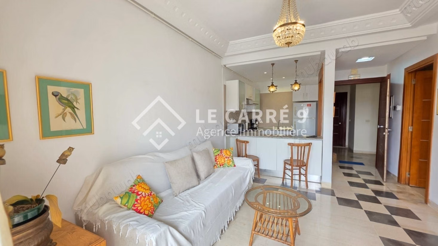 Un appartement s1 meublé à louer aux jardins de Carthage